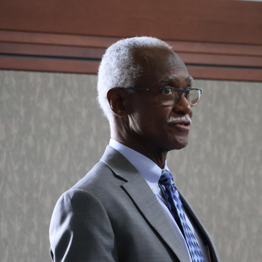 Charles Pierre, principal investigator (PI) for AIHUB@CAU, address the audience of the Sept. 22 meeting.